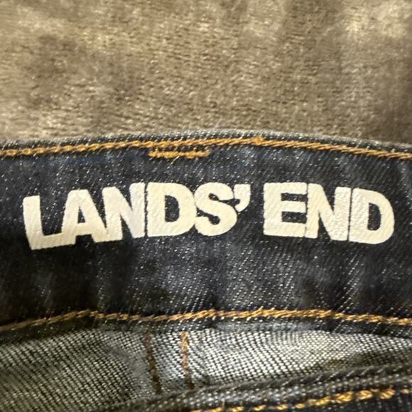 Lands End Mid Rise Straight Jeans Womens Size 14 Blue Stretch Denim Pockets - Picture 7 of 13